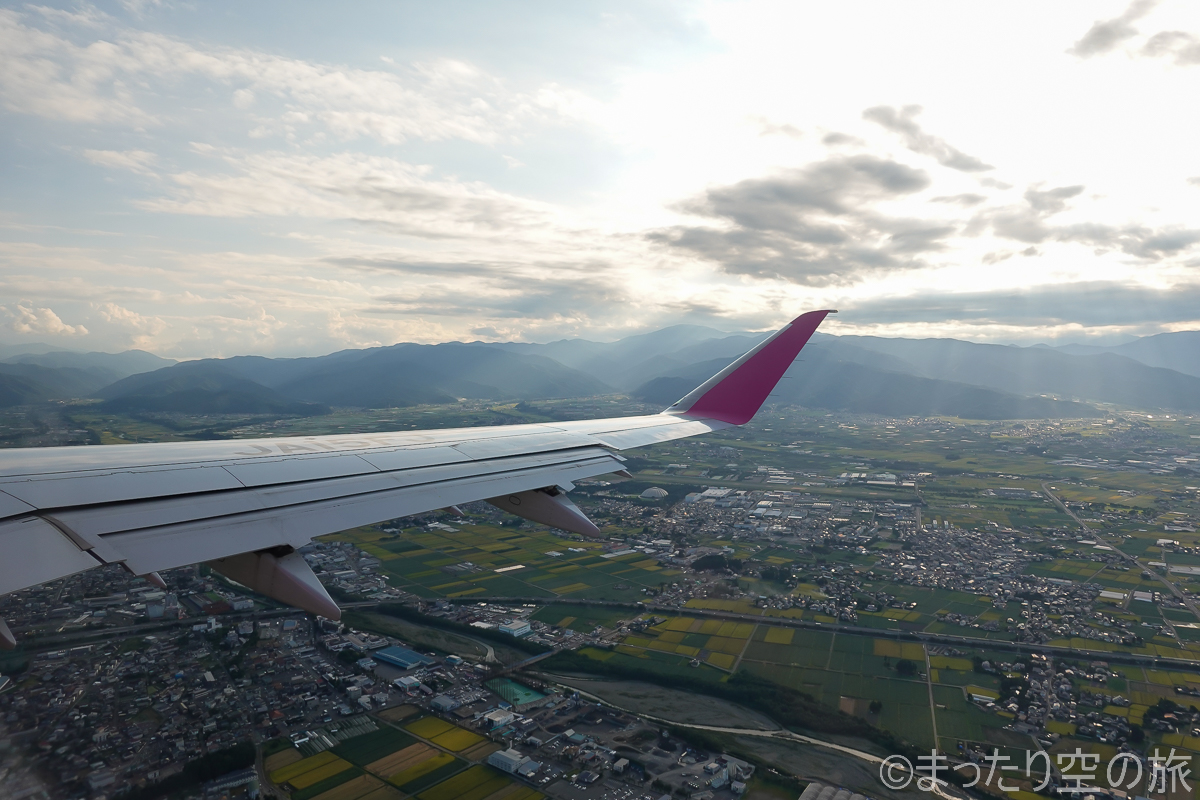 機内から見えた松本空港