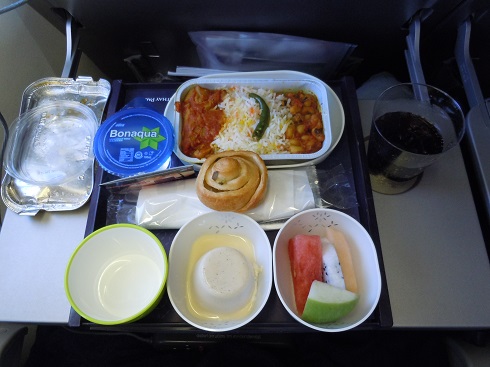 キャセイパシフィック航空のカレーの機内食