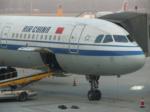 搭乗機の中国再航空のA321型機