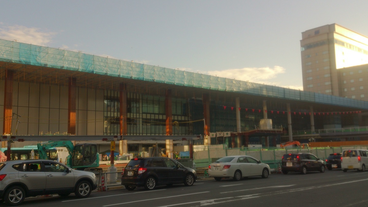 新長野駅ビル建設途中の様子